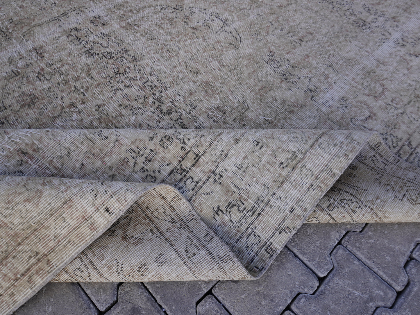 Wool Neutral Turkish Rug 6x9 ft- skuf139