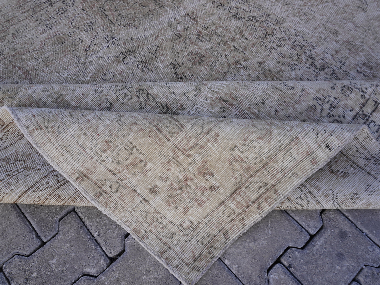 Wool Neutral Turkish Rug 6x9 ft- skuf139
