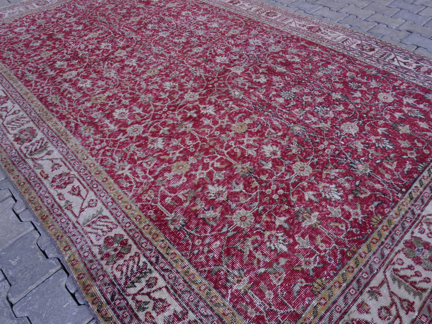 Vintage Wool Turkish Rug 6x11 ft - skuf44