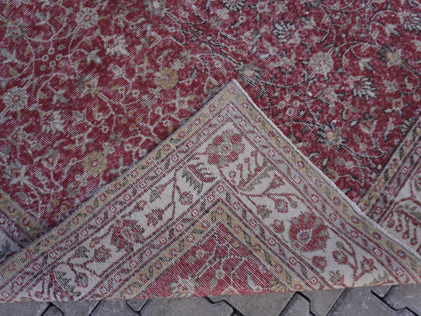Vintage Wool Turkish Rug 6x11 ft - skuf44
