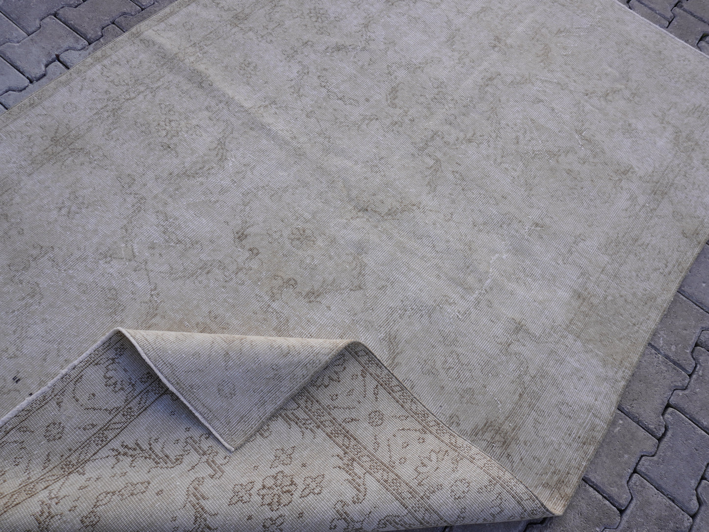 Wool Neutral Turkish Rug 6x9 ft - skuf210