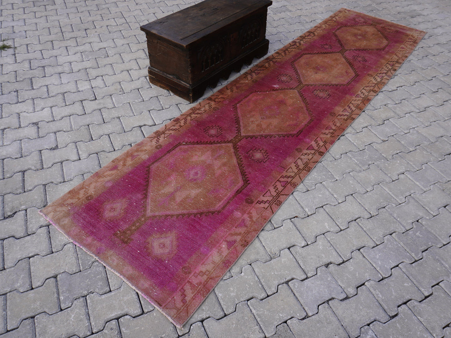 Persian Runner Rug Pink 3x12 ft - sku1588