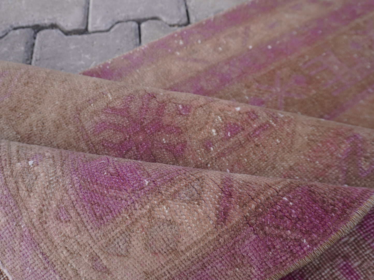 Vintage Runner Rug Pink 3x11 ft - sku1580