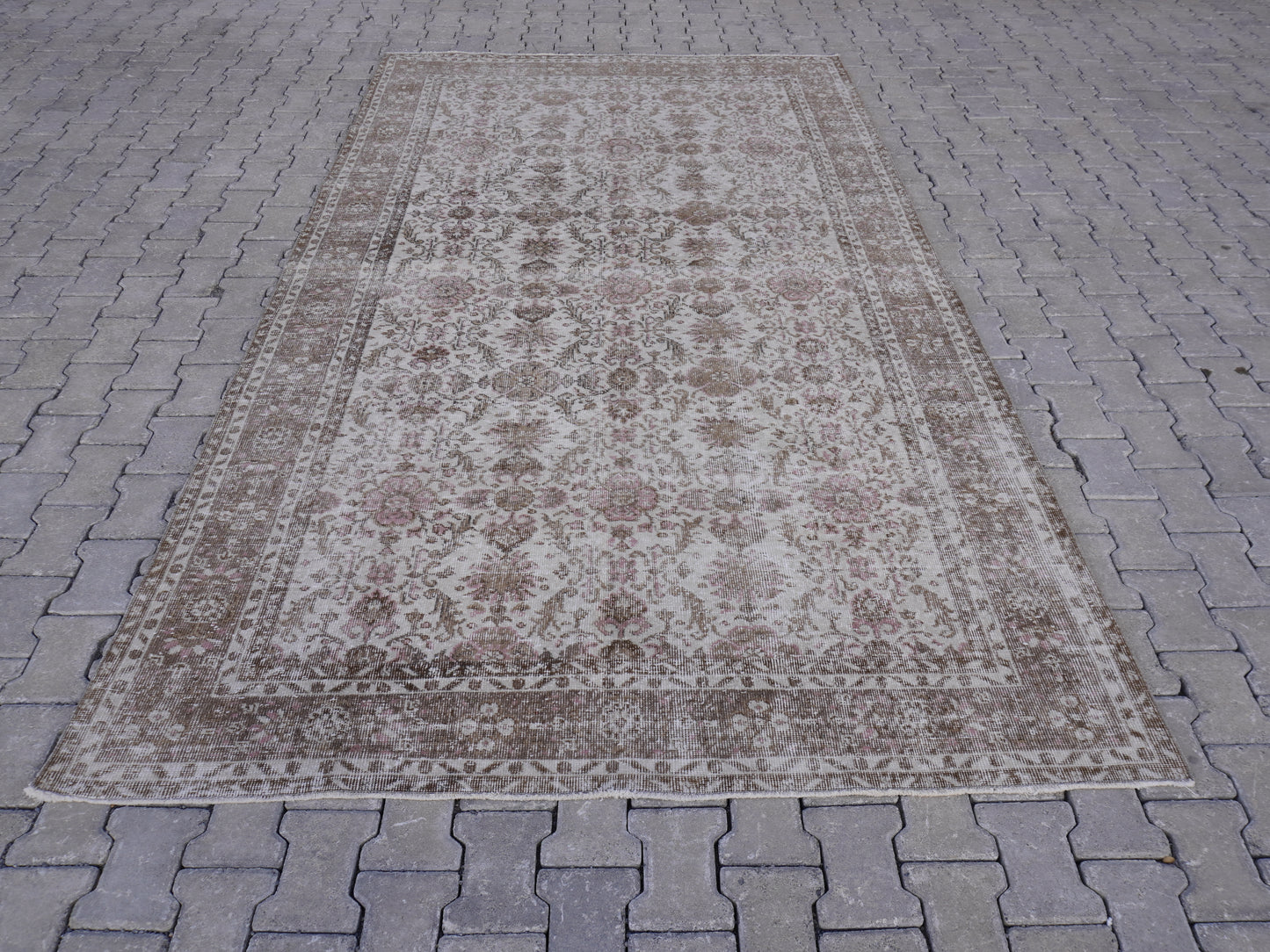 Vintage Wool Area Rug 6x11 ft - skuf78
