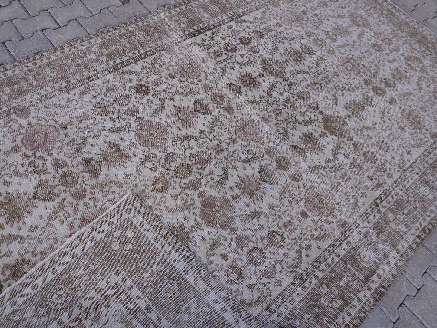 Vintage Wool Area Rug 6x11 ft - skuf78
