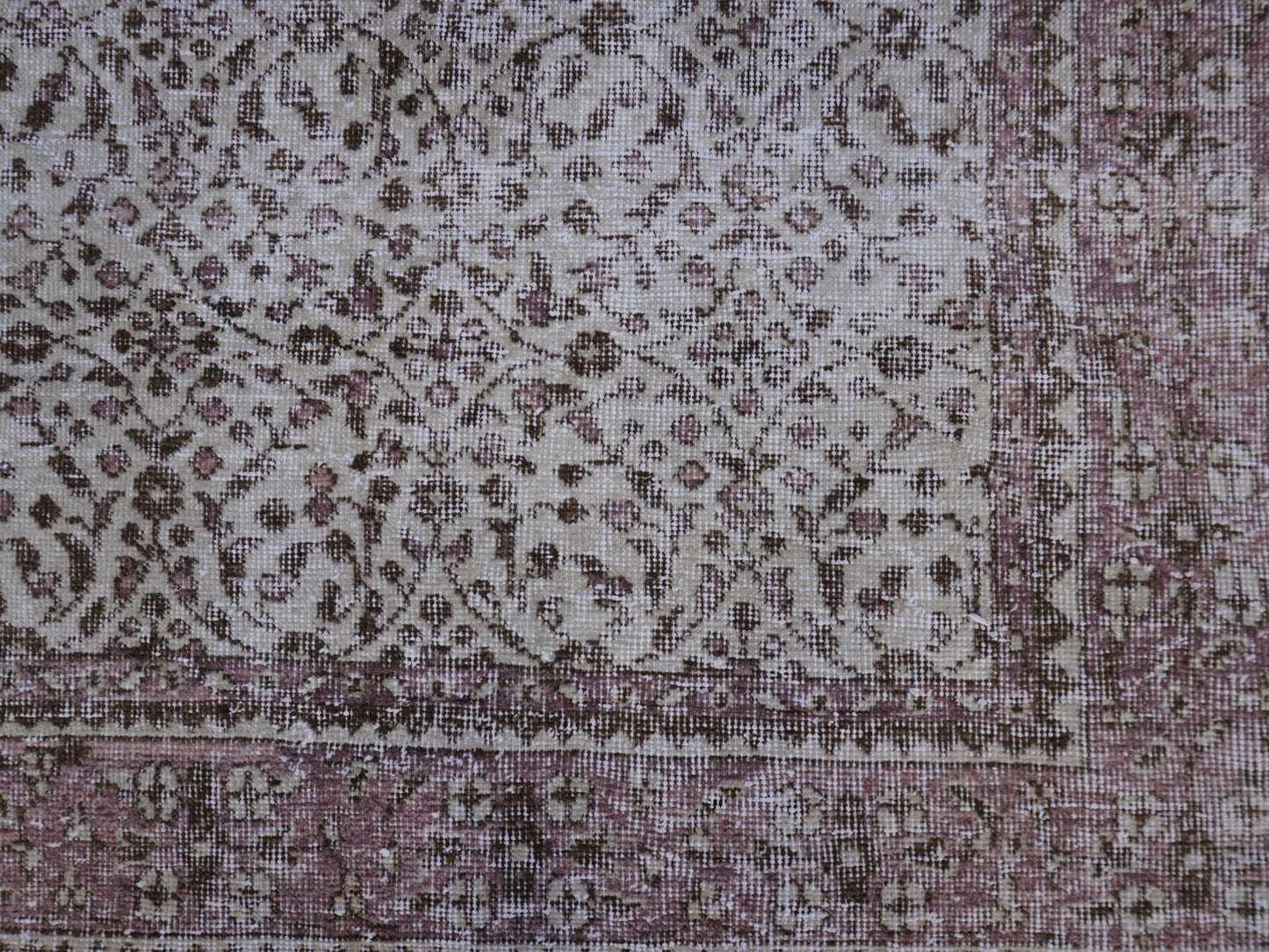 Wool Neutral Vintage Rug 7x10 ft - skuf36