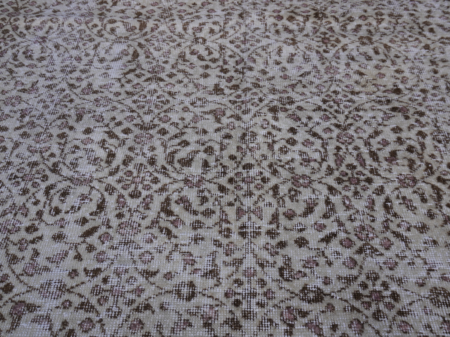 Wool Neutral Vintage Rug 7x10 ft - skuf36