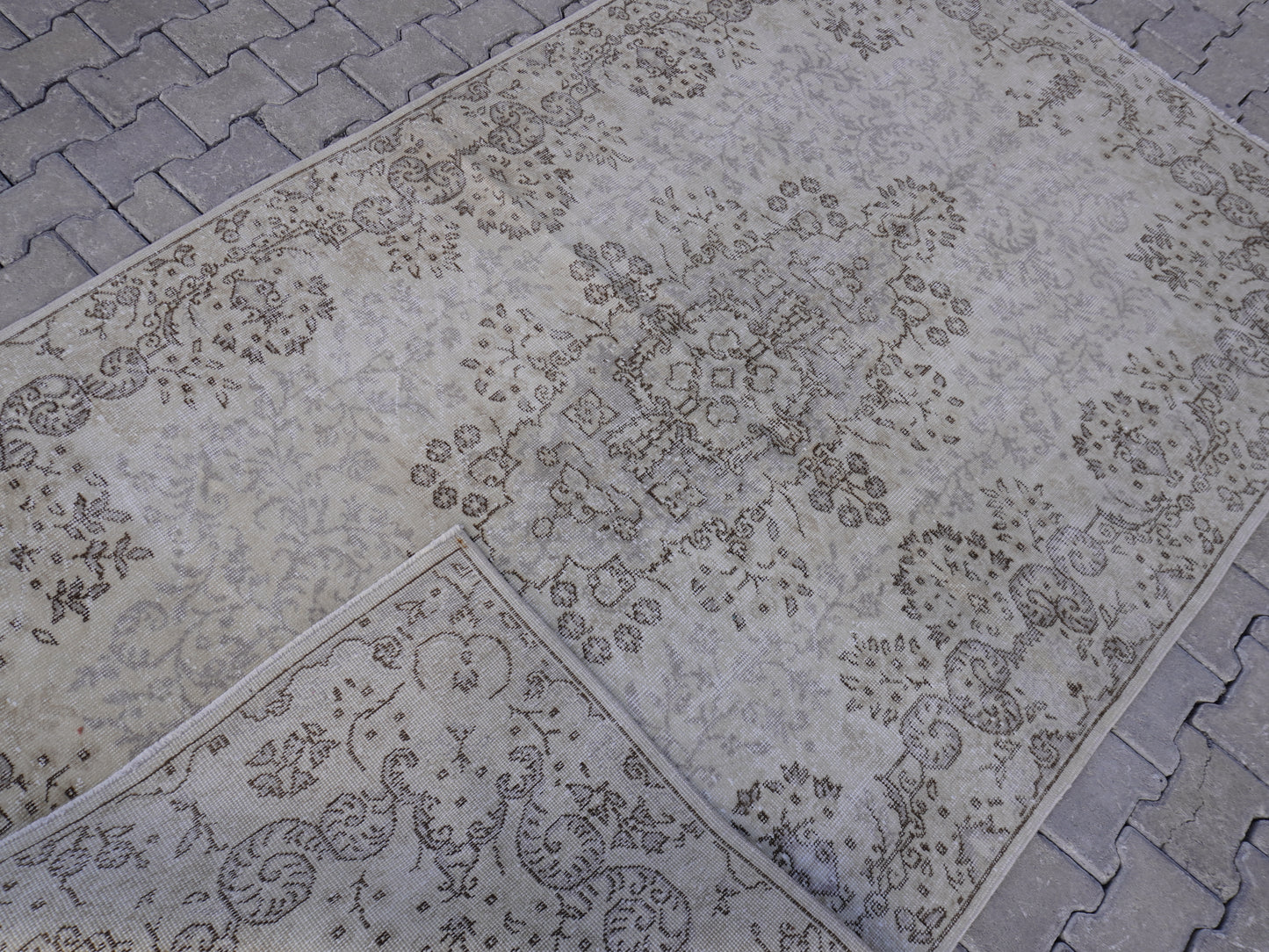 Wool Turkish Vintage Rug 5x9 ft - skuf55