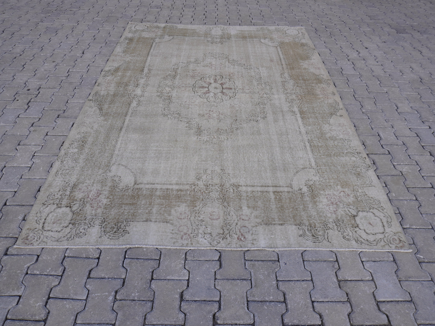 Wool Green Turkish Rug 6x9 ft - sku f196