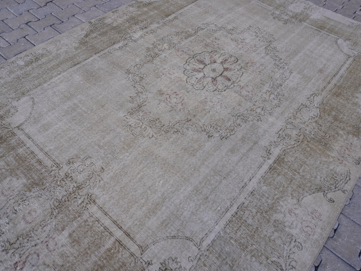 Wool Green Turkish Rug 6x9 ft - sku f196