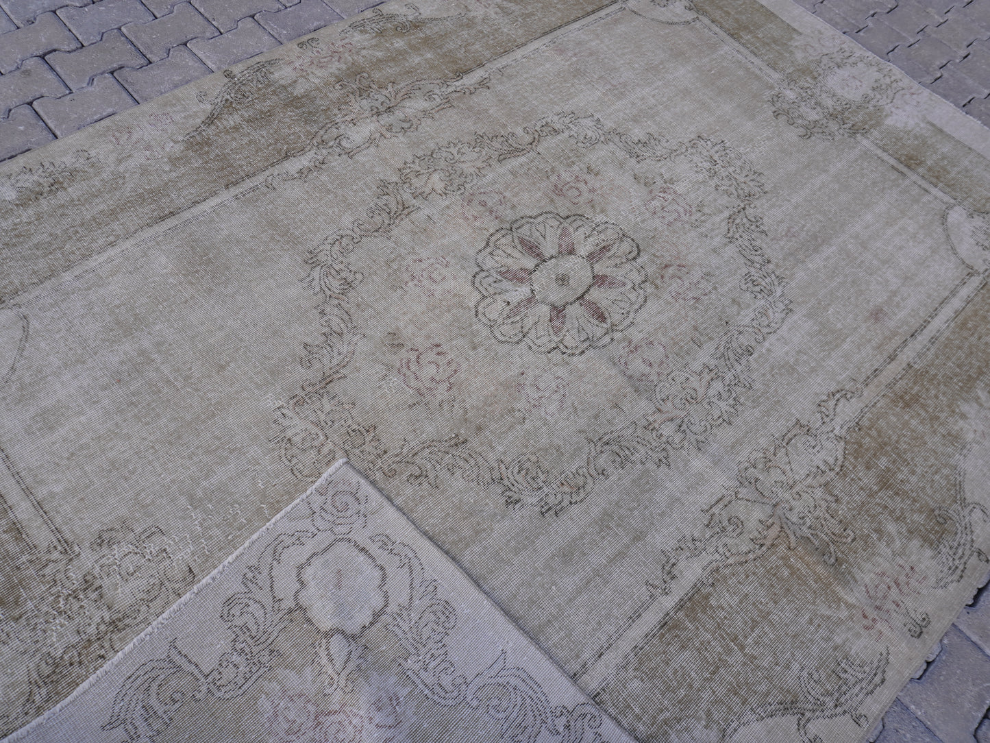 Wool Green Turkish Rug 6x9 ft - sku f196