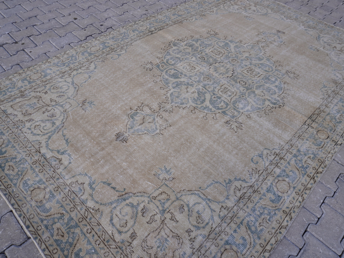 Turkish Wool Neutral Rug 6x10 ft - skuf69