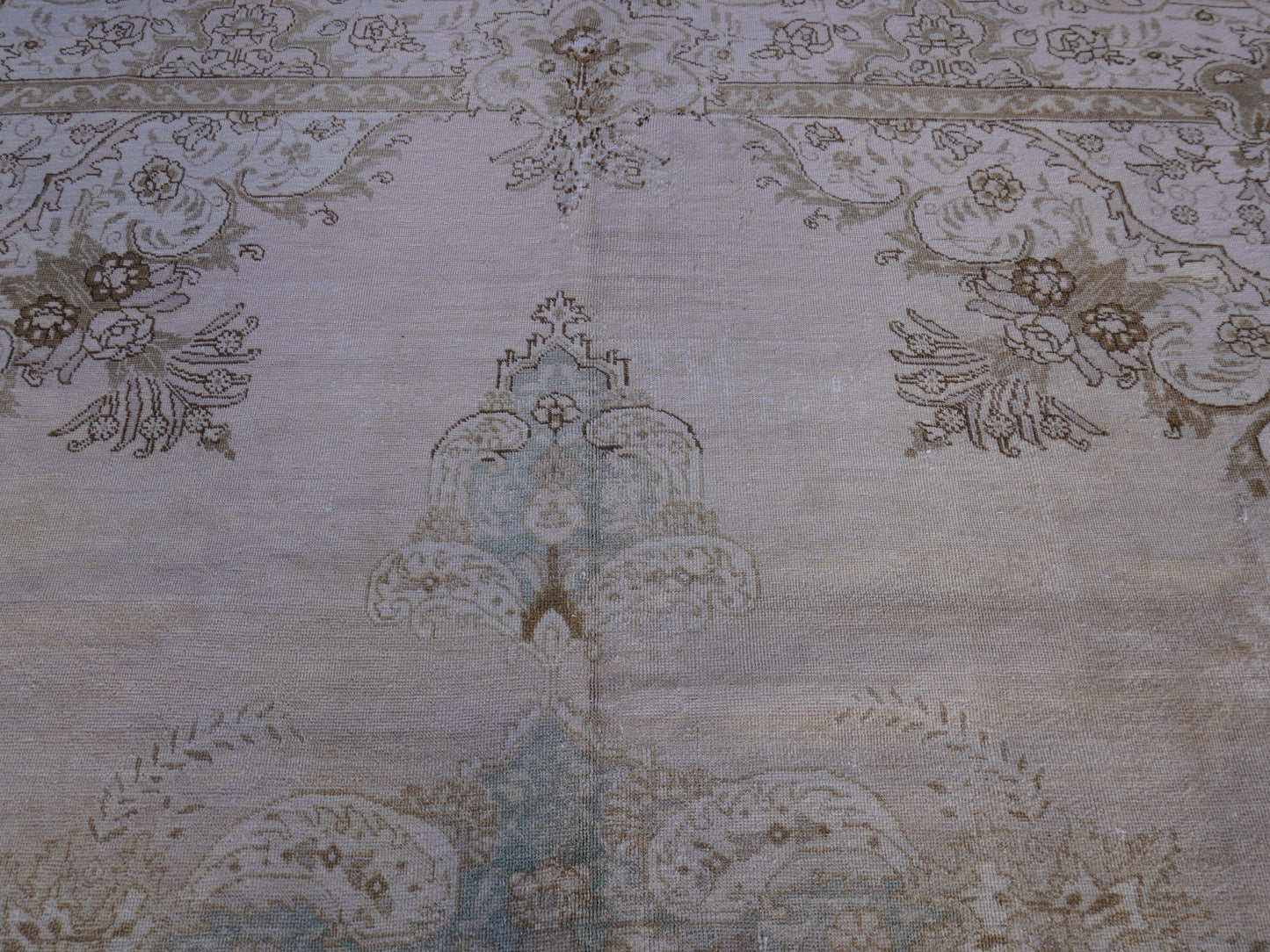Hand-Knotted Medallion Design, Vintage Area Rug| 1960s Persian Tabriz Rug |skua196