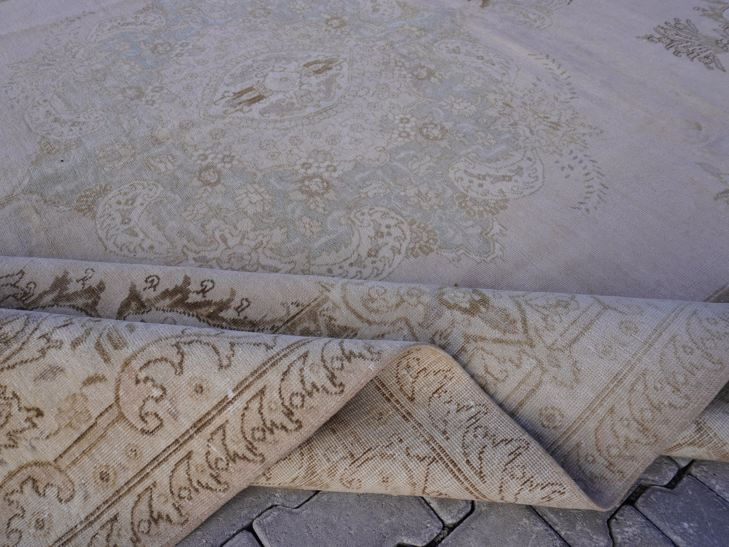 Hand-Knotted Medallion Design, Vintage Area Rug| 1960s Persian Tabriz Rug |skua196