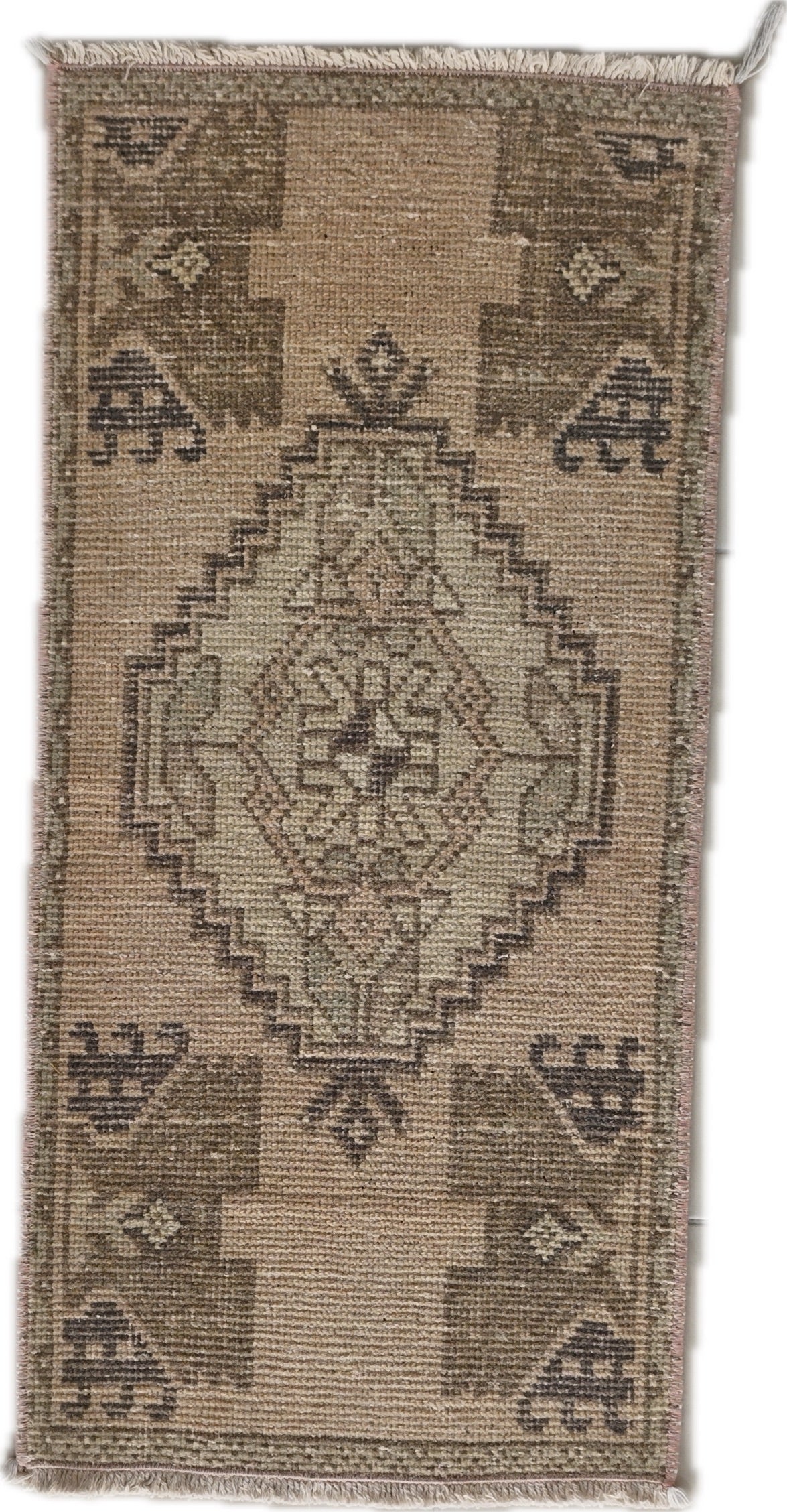 Vintage Rug Mini Hand Knotted Doormat 2x3 ft - skuy63