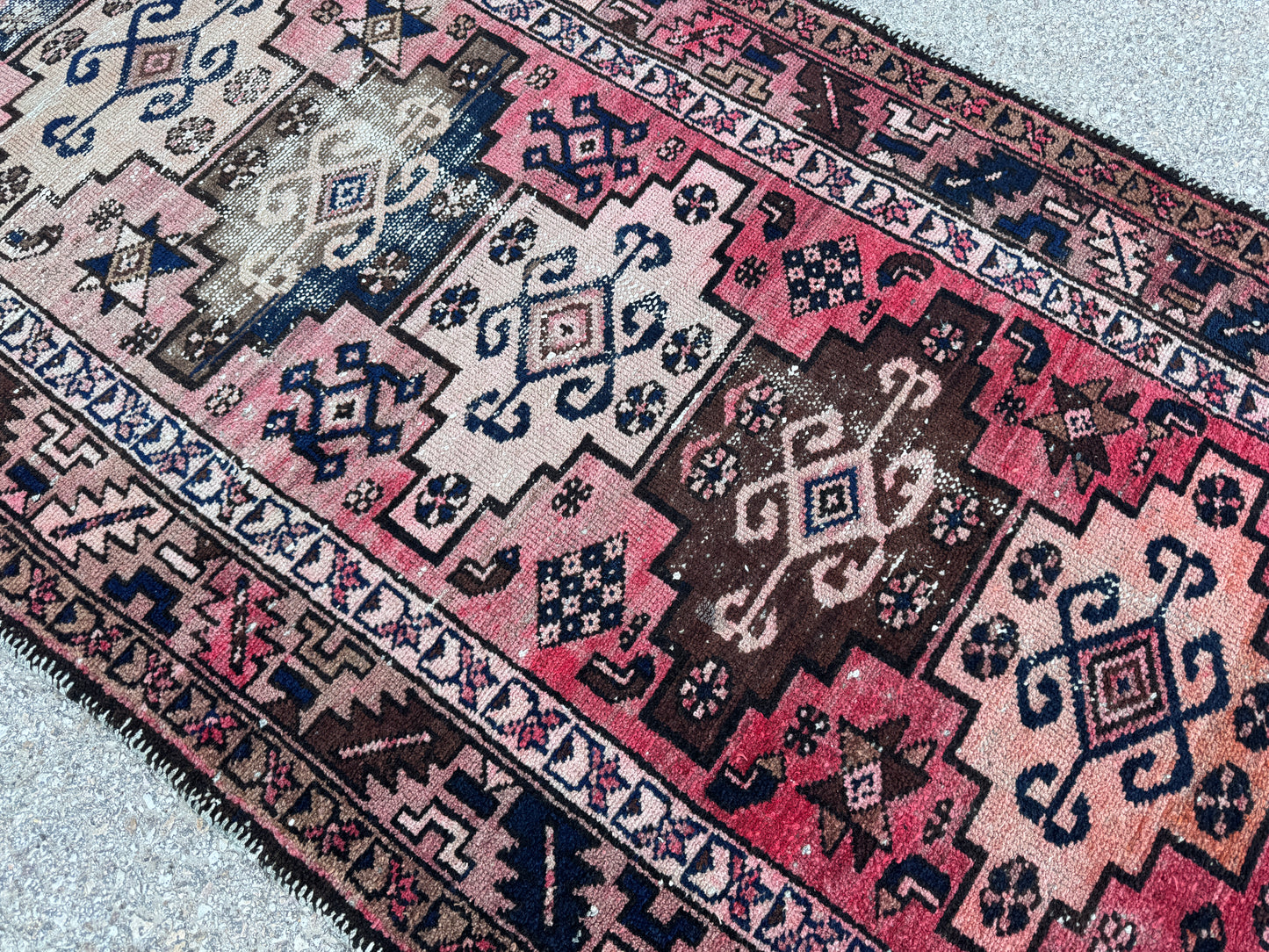 Antique Wool Runner Rug 3x10 - sku1858