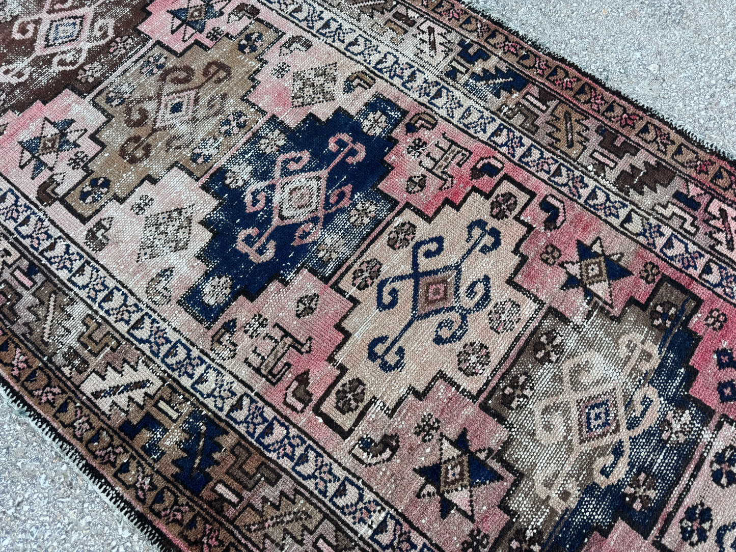 Antique Wool Runner Rug 3x10 - sku1858