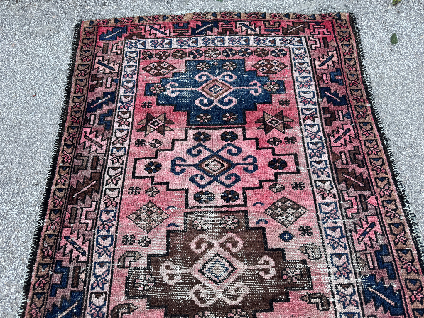 Antique Wool Runner Rug 3x10 - sku1858