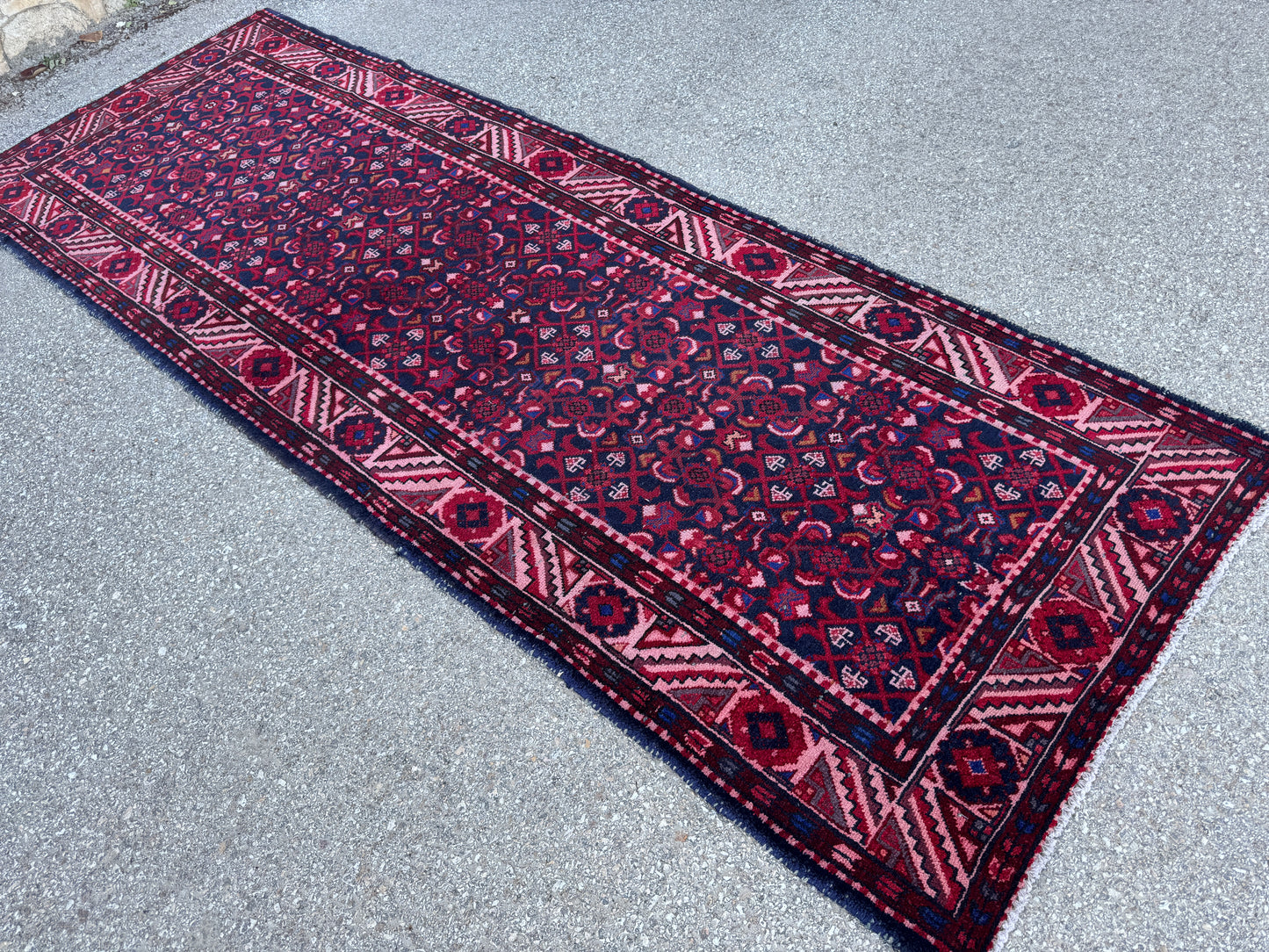 Rustic Wool Runner Rug 4x9 - sku1888