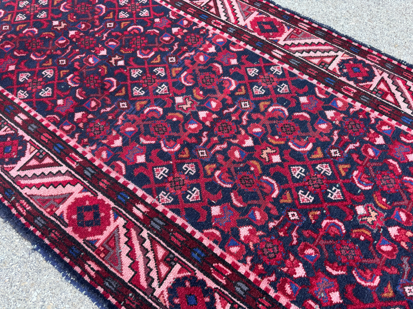 Rustic Wool Runner Rug 4x9 - sku1888