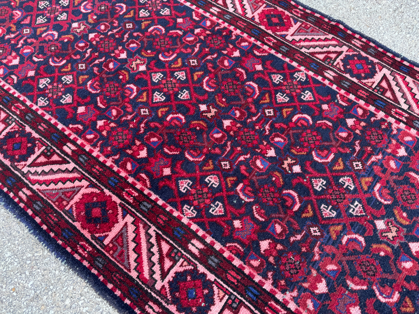 Rustic Wool Runner Rug 4x9 - sku1888