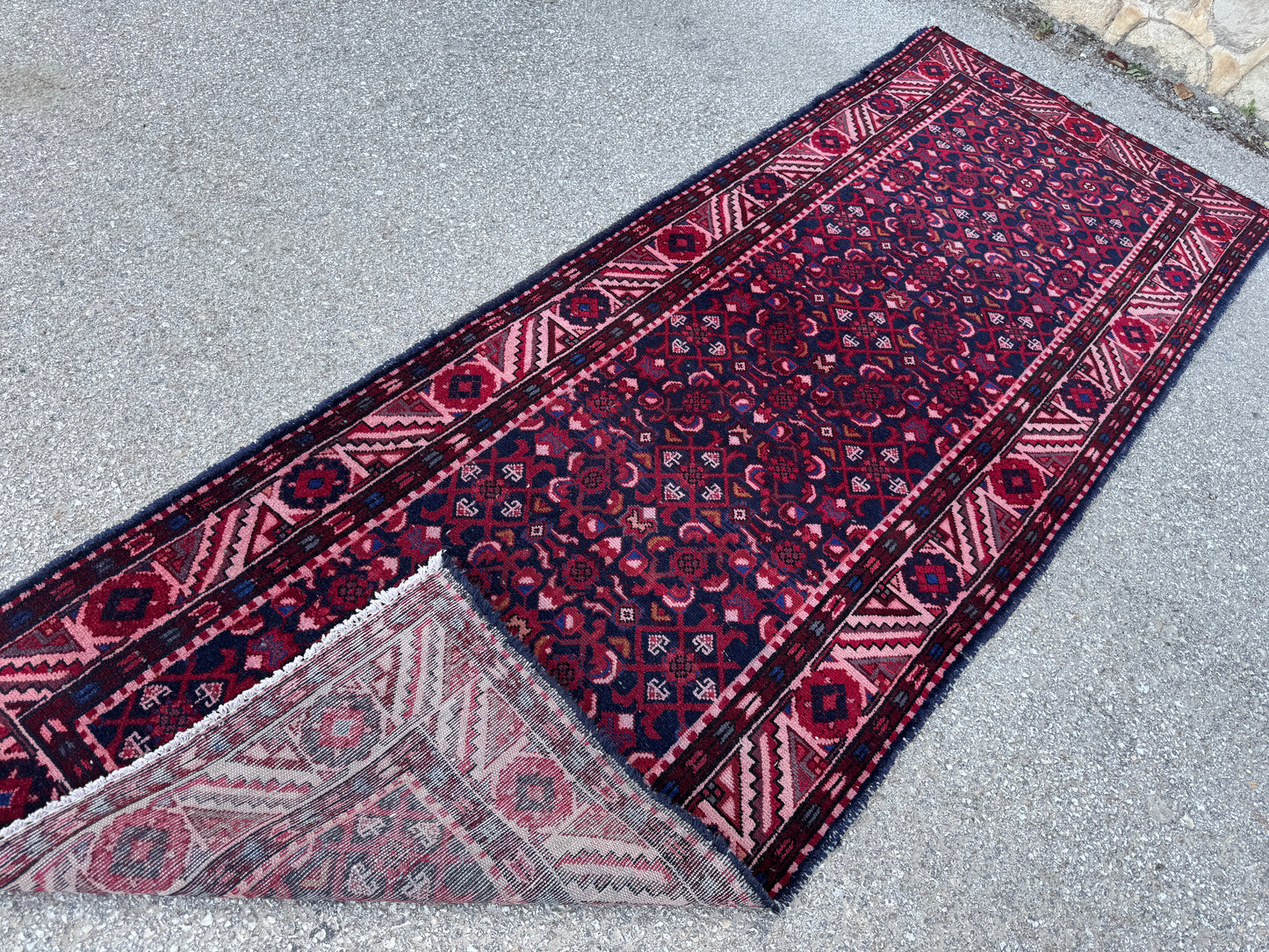 Rustic Wool Runner Rug 4x9 - sku1888