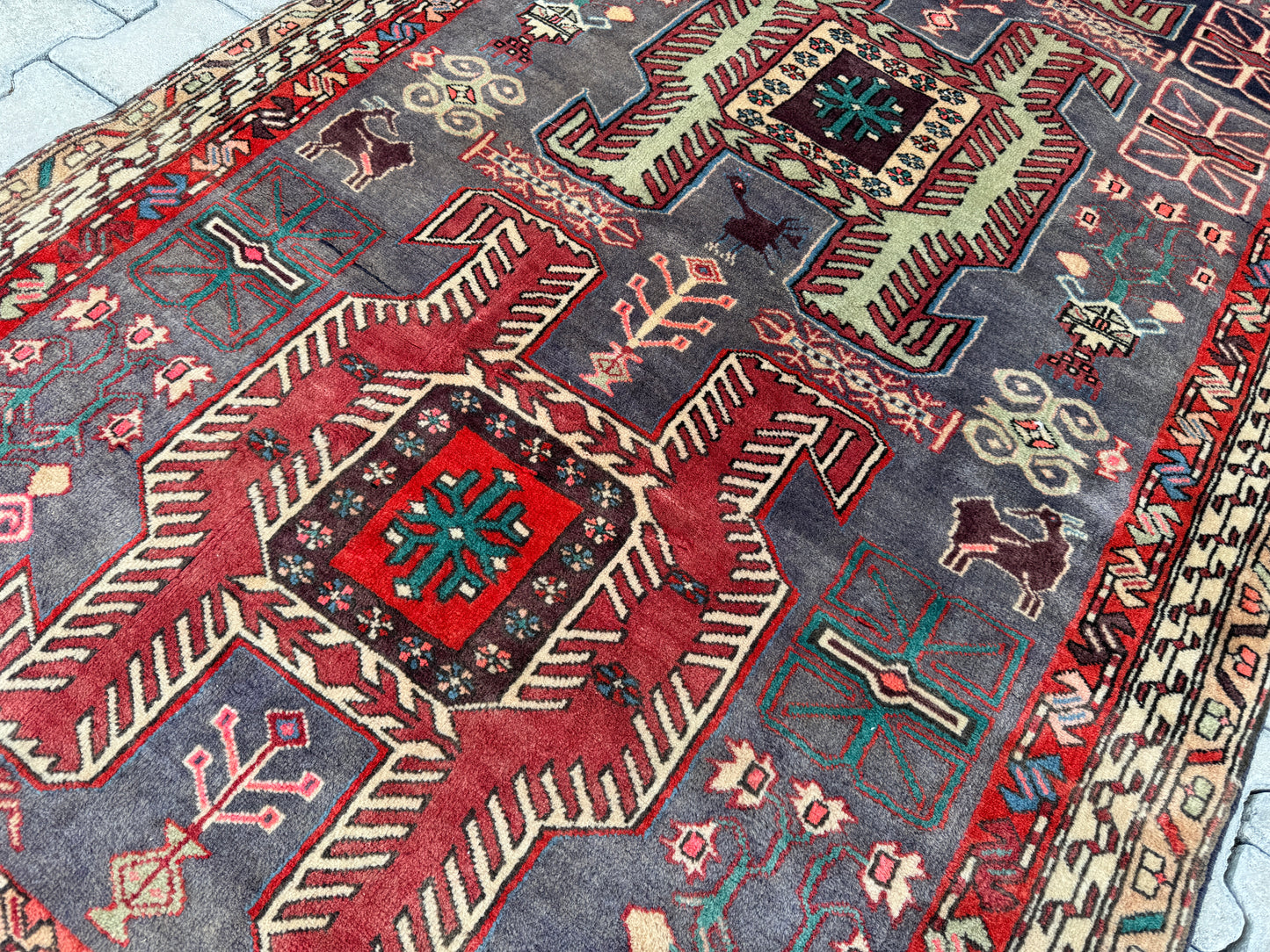 Vintage Wool Runner Rug 4x10 ft - sku1663