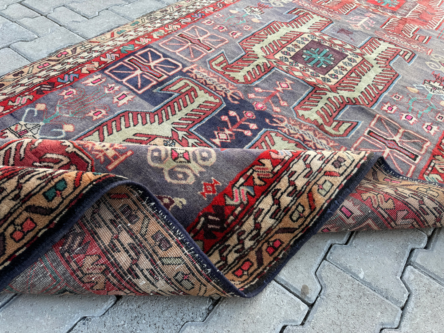 Vintage Wool Runner Rug 4x10 ft - sku1663