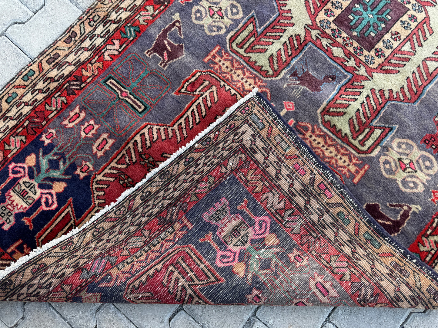 Vintage Wool Runner Rug 4x10 ft - sku1663