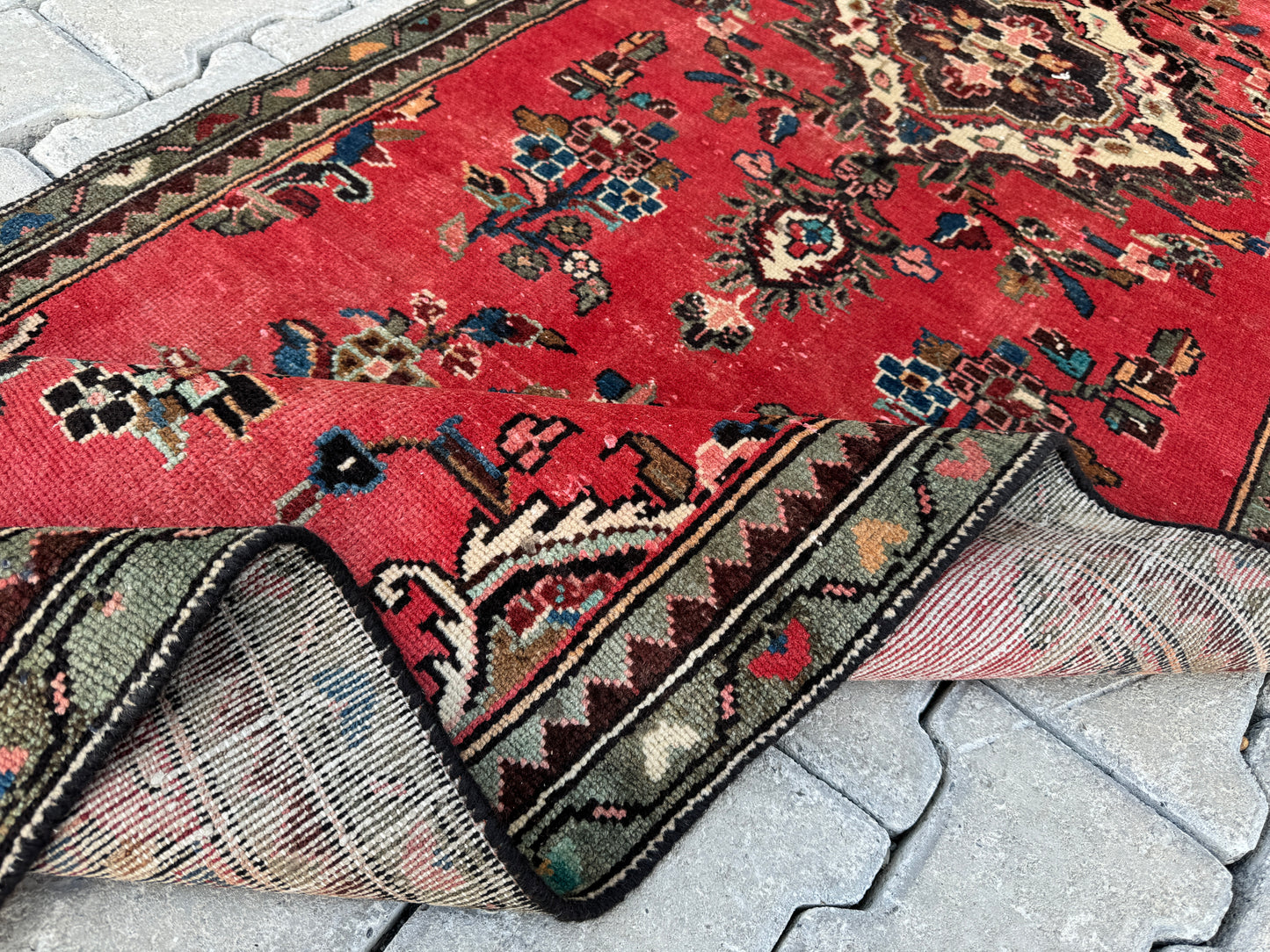Vintage Runner Rug Wool 3x10 ft - sku1671