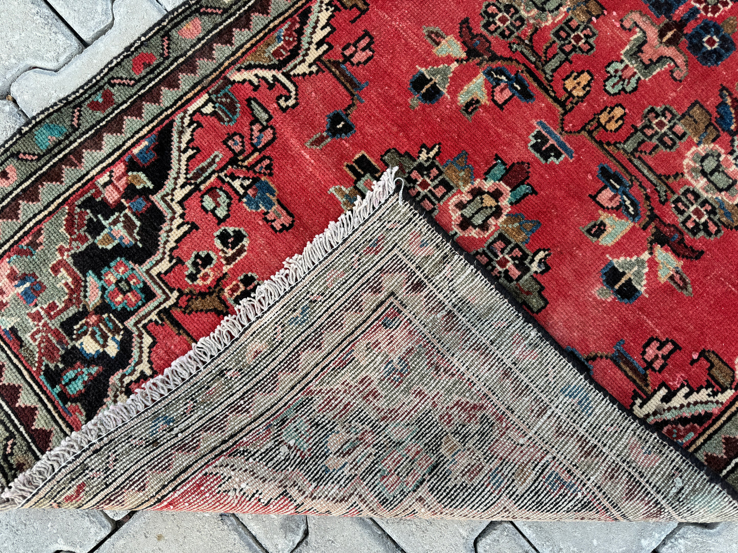 Vintage Runner Rug Wool 3x10 ft - sku1671