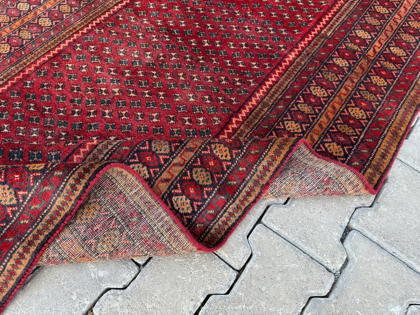 Vintage Hand Woven Runner Rug 3x9 ft - sku1684