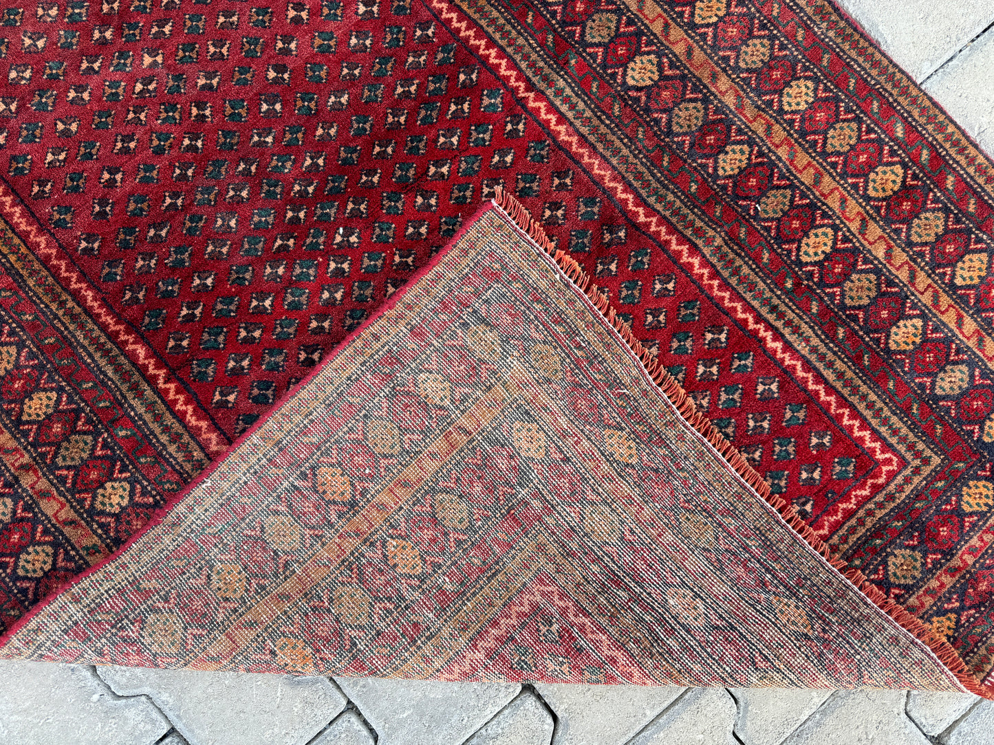 Vintage Hand Woven Runner Rug 3x9 ft - sku1684