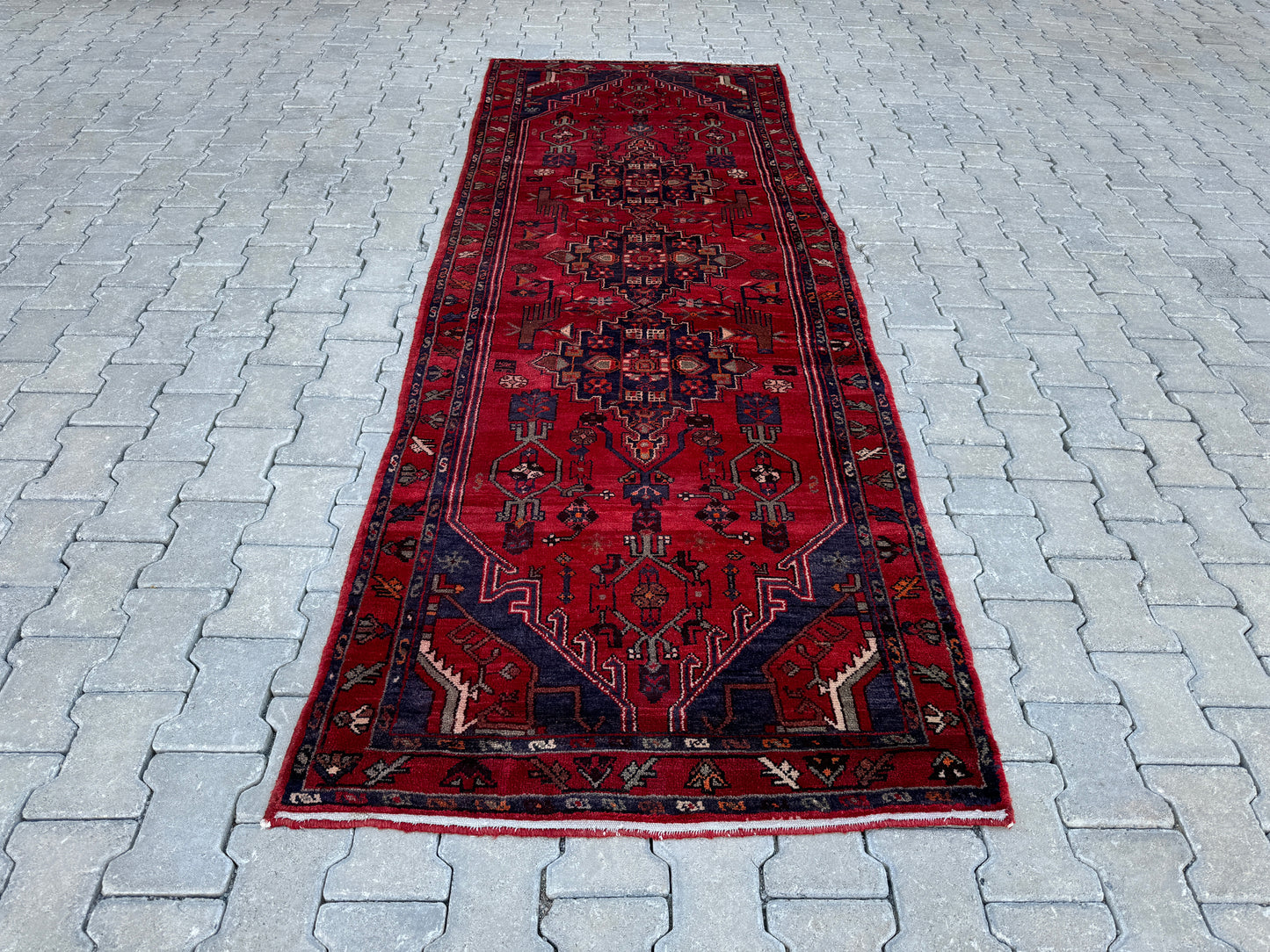 Vintage Runner Rug Wool 3x9 ft - sku1677
