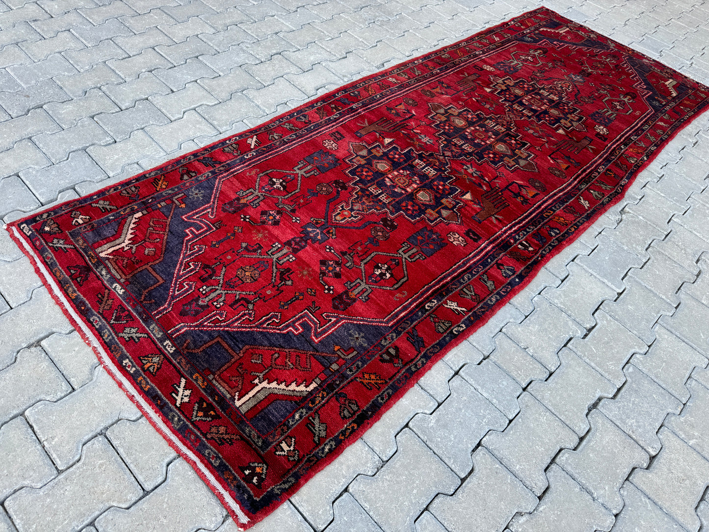 Vintage Runner Rug Wool 3x9 ft - sku1677