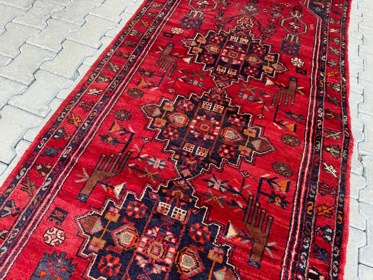 Vintage Runner Rug Wool 3x9 ft - sku1677
