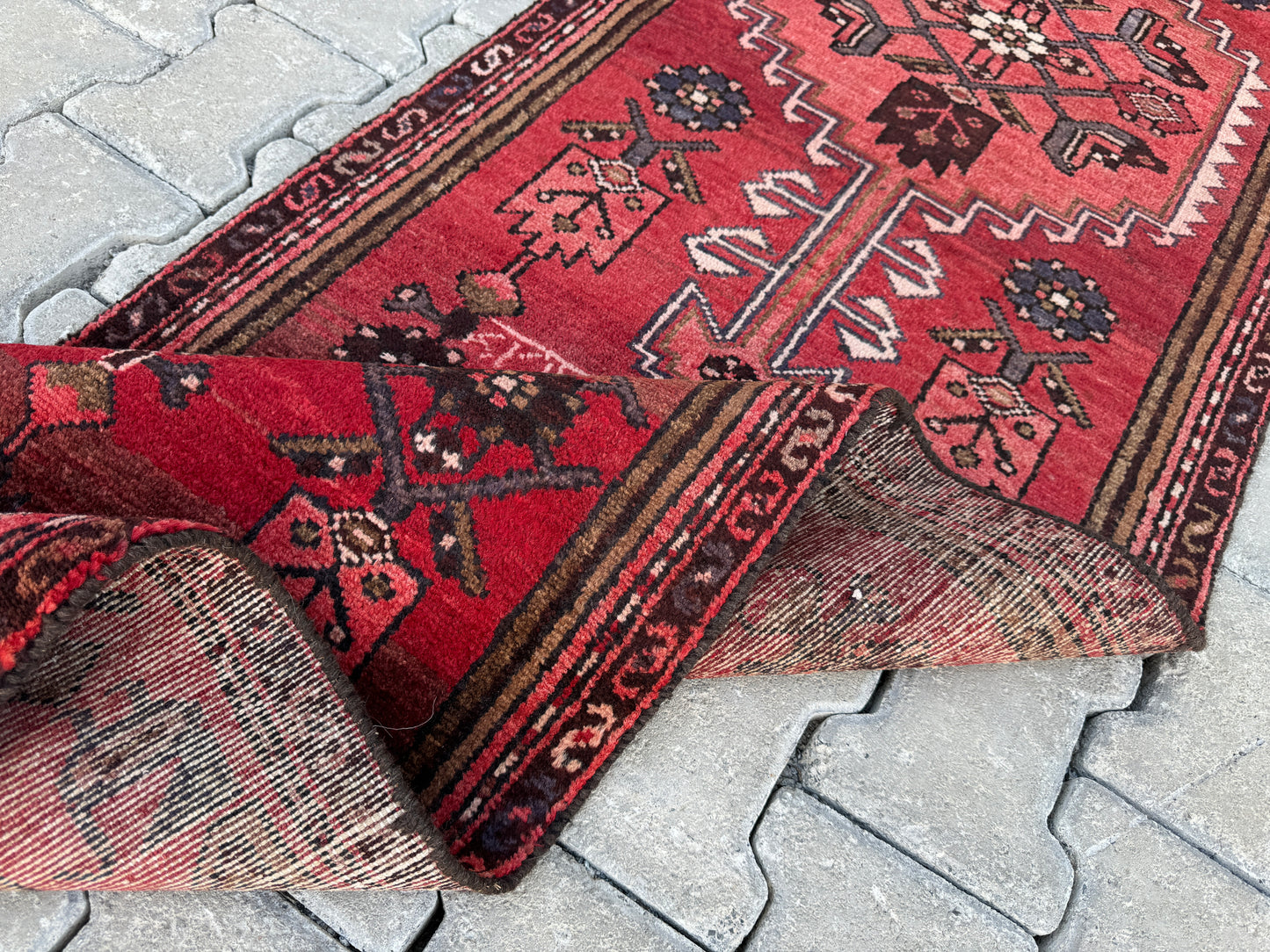 Vintage Handmade Runner Rug 2x12 ft - sku1682