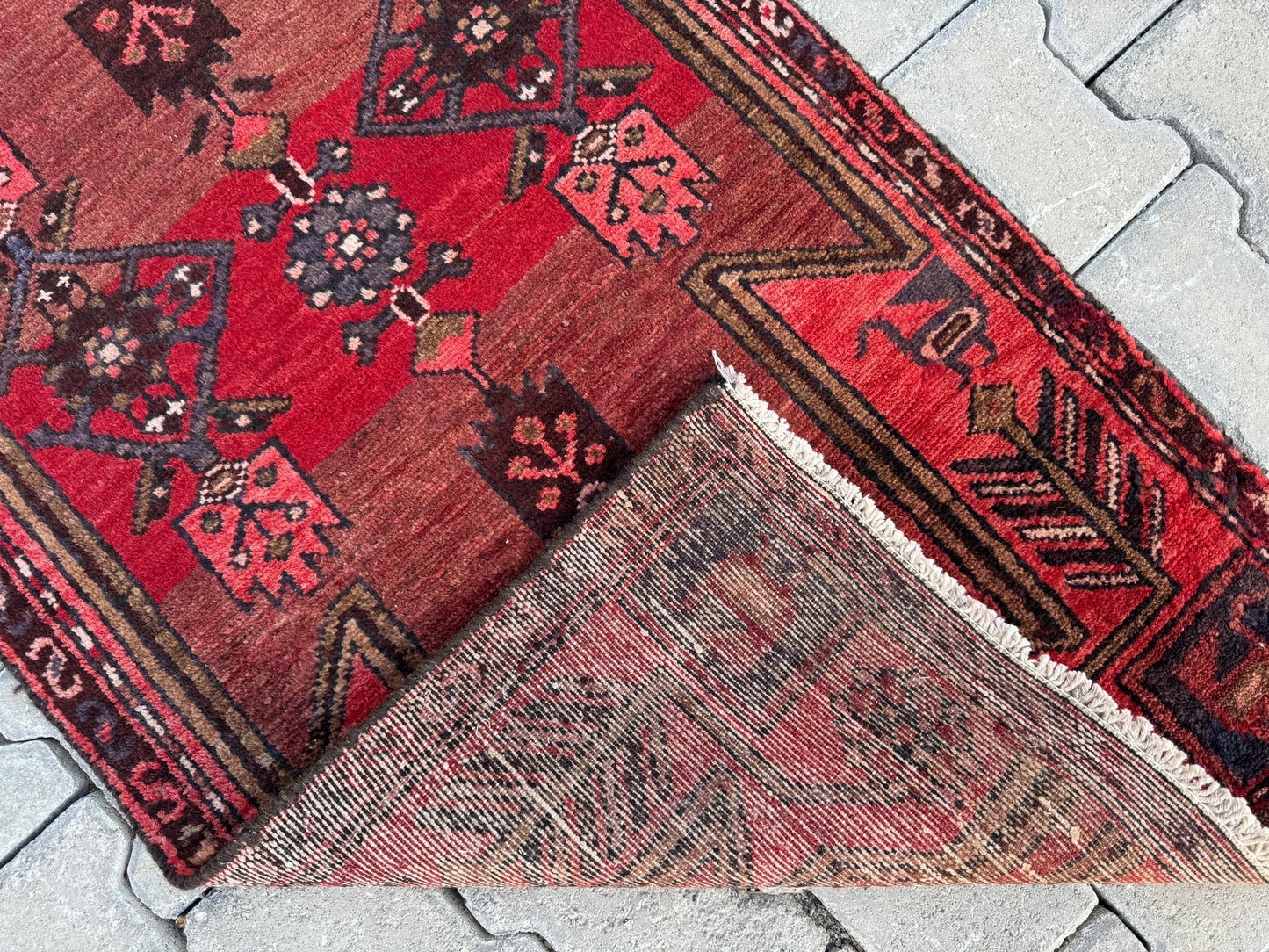 Vintage Handmade Runner Rug 2x12 ft - sku1682