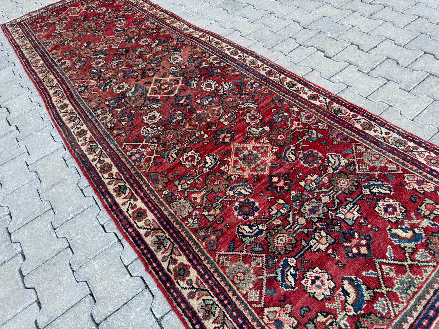 Wool Vintage Runner Rug 3x11 ft - sku1693