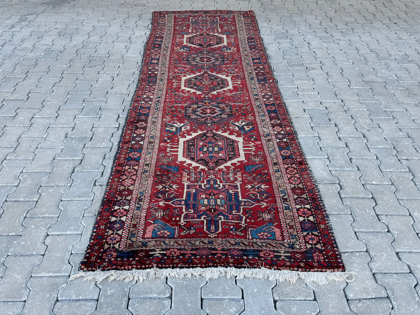 Vintage Runner Rug Wool 3x11 ft - sku1694