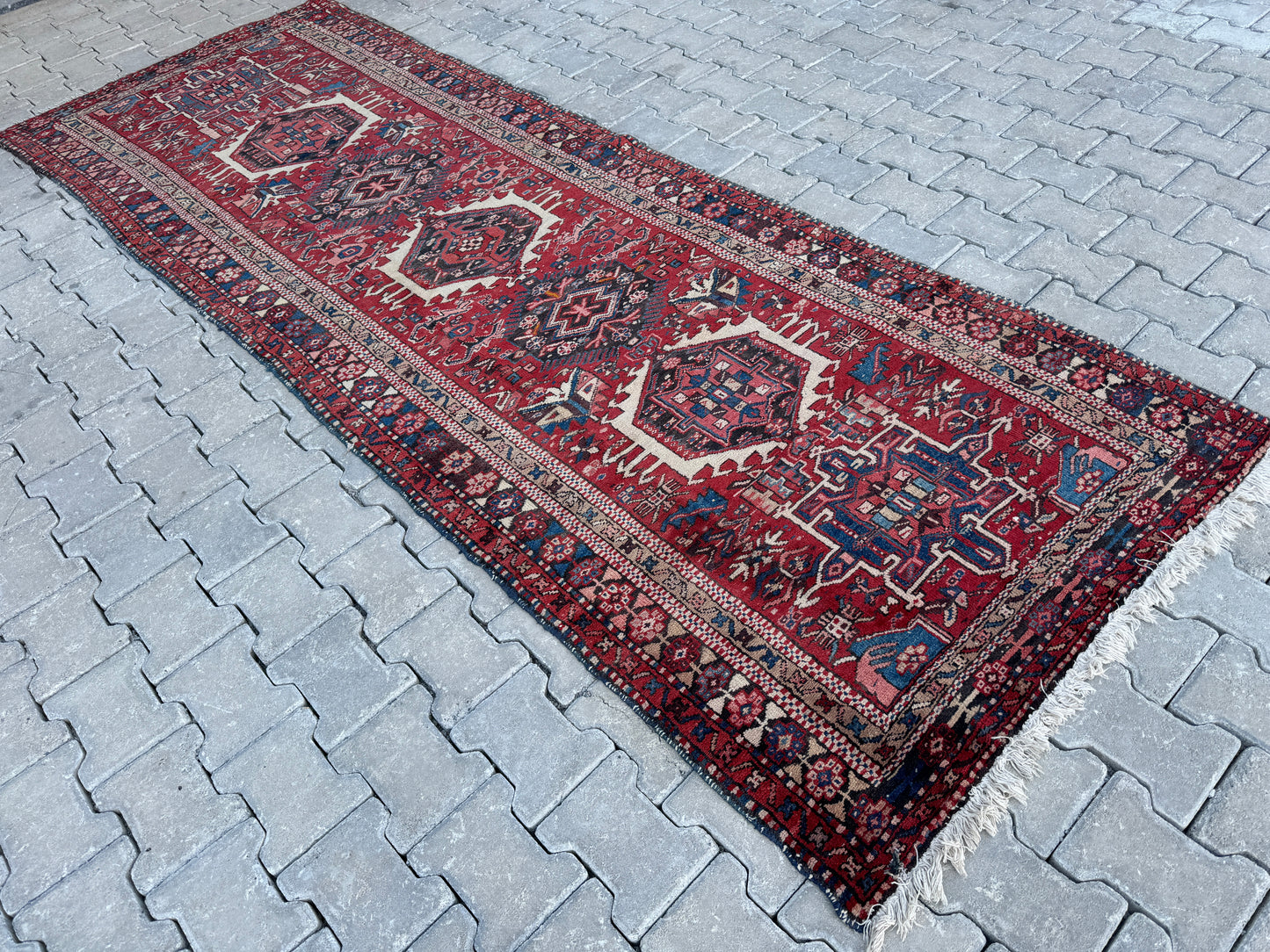 Vintage Runner Rug Wool 3x11 ft - sku1694