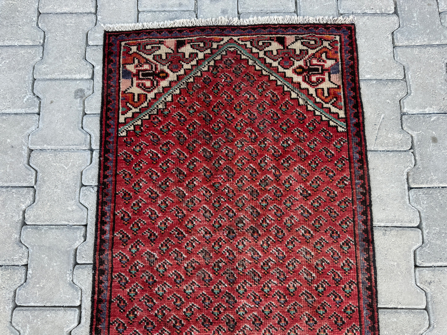 Vintage Runner Rug Wool 2x9 ft - sku1701