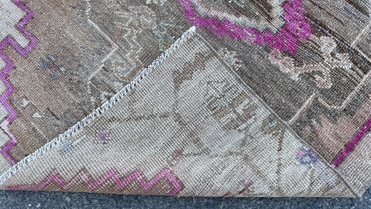 3x4 Boho Kars Rug, Hand Knotted Up Cycled Wool, Farmhouse Decor