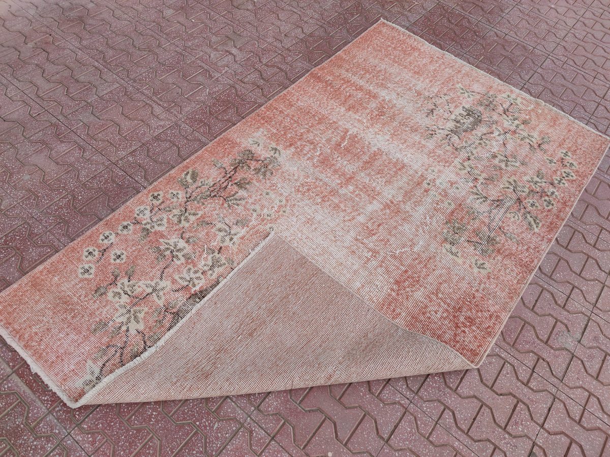 Handwoven Turkish Oushak Rug: Bohemian Wool & Cotton Area Rug (3.4x6.7)