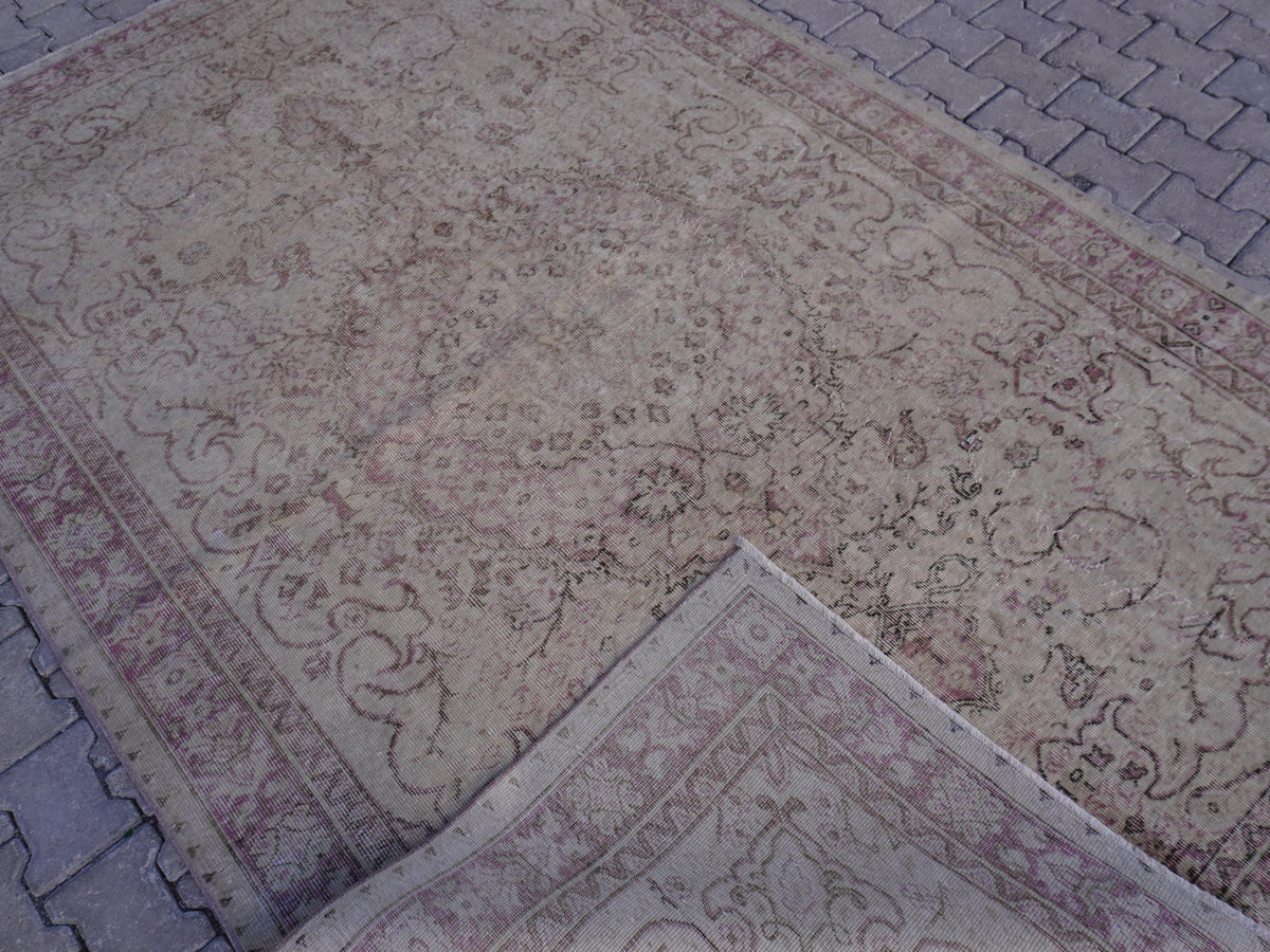 6x10 Neutral Area Rug, Bohemian Home Decor, Beige Hand Made