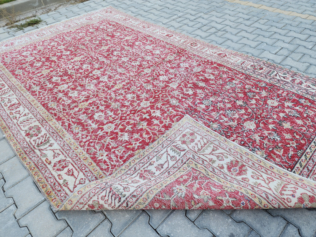 6x10 Turkish Rug, Oushak Design Hand Made, Boho Dining Room Decor