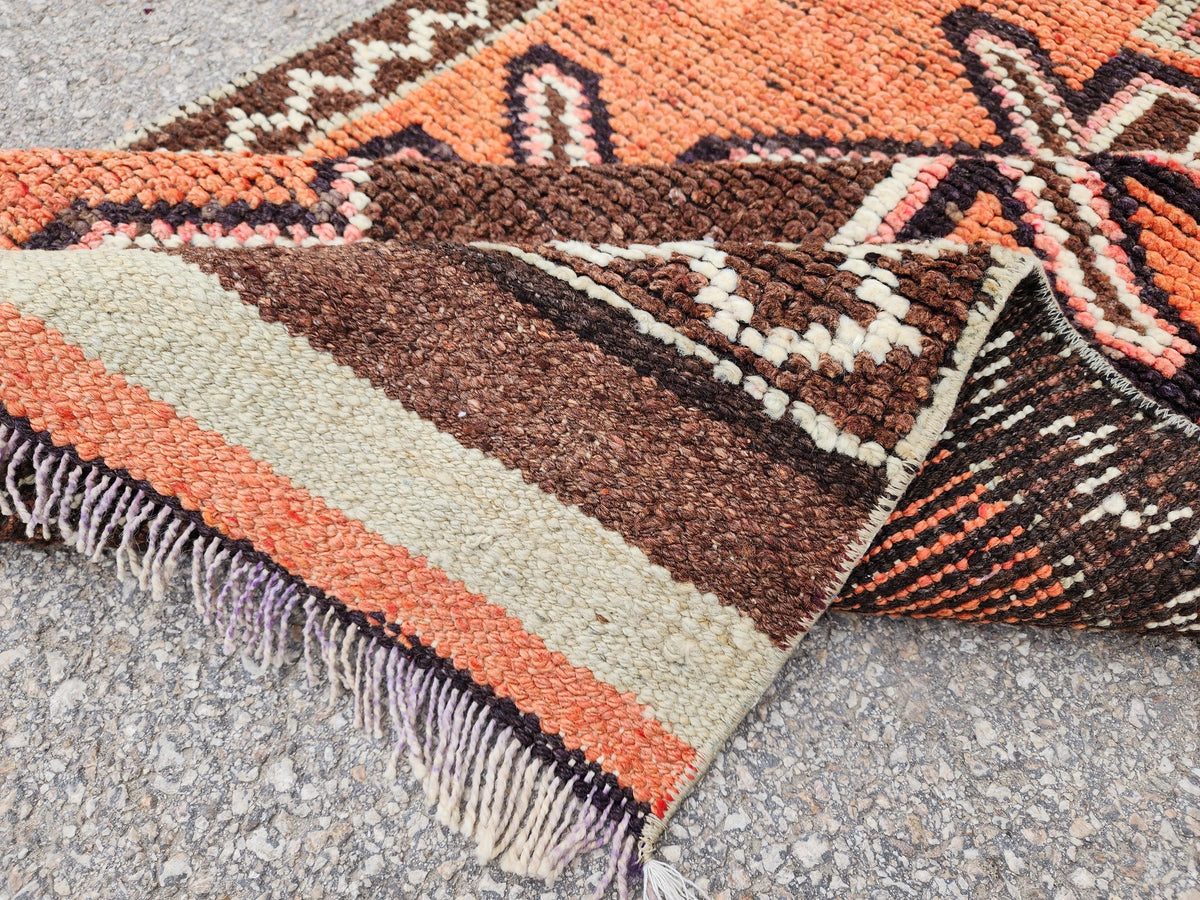 Wool Hand Made Rug 2.7x9.8 ft, Oriental Medium Pile Runner, Hallway Home Decor
