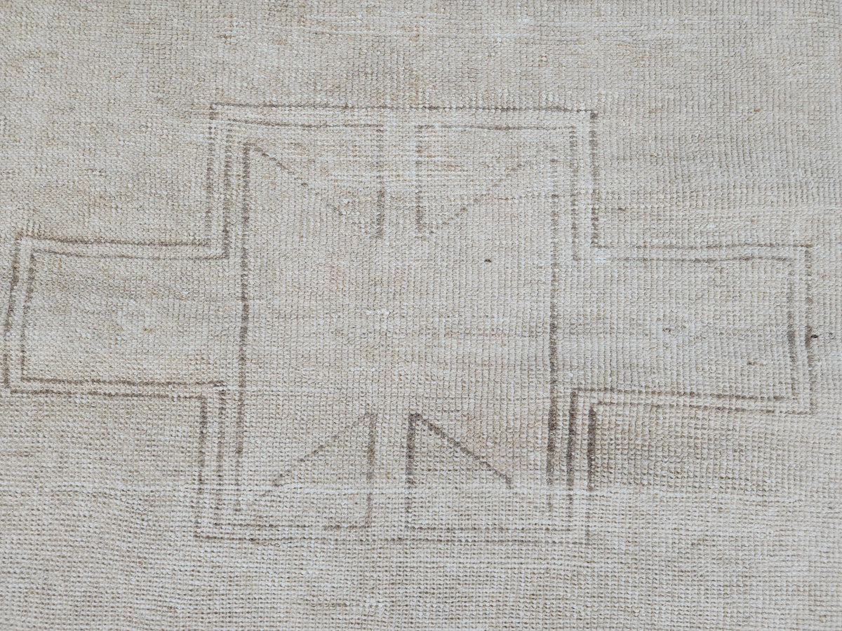 Muted Beige Runner Rug 3x12, Turkish Home Decor Wool Carpet, Hallway Decor