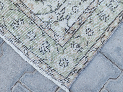 Handwoven Turkish Oushak Rug 4x7: Wool & Cotton Blend