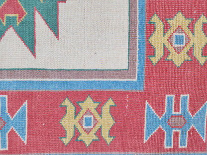 Hand Made Rug 4x6, Turkish Hand Knotted Rustic Carpet, Small Rustic Decor